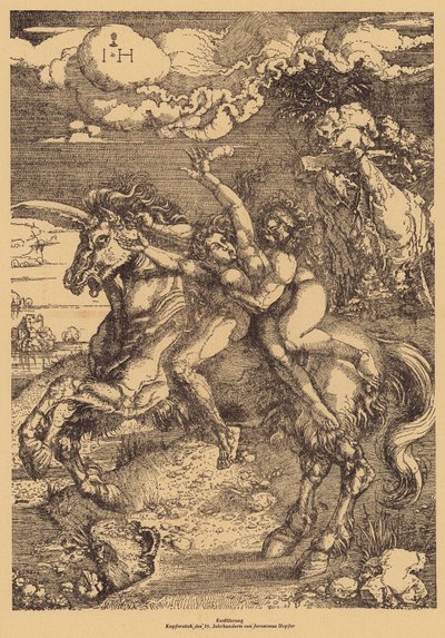 Secuestro de una mujer (grabado) de Hieronymus Hopfer