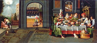 Lázaro en la casa del hombre rico, 1610 de Hieronymus II Francken