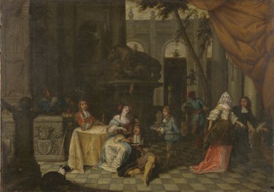 Compañía elegante en una terraza, 1669 de Hieronymus Janssens