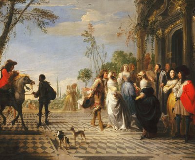 La parábola del hijo pródigo - El hijo pródigo dejando el hogar de Hieronymus Janssens