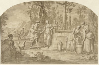 Eliezer y Rebekah en el pozo de Hieronymus Lapis