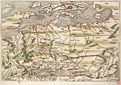 Mapa de Europa central y septentrional de Hieronymus Münzer
