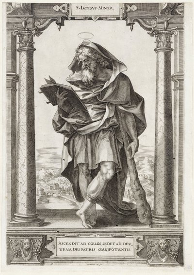 H. Santiago el Menor
S. Iacobvs Minor (título en el objeto)
Cristo y los doce apóstoles, y San Pablo (título de la serie) de Hieronymus Wierix