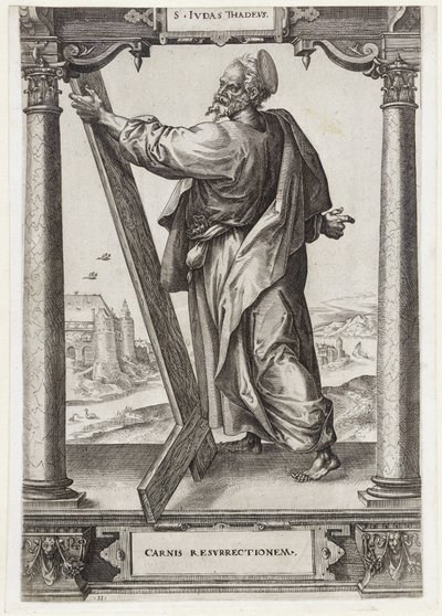 H. Judas Tadeo
S. Ivdas Thadevs (título en el objeto)
Cristo y los doce apóstoles, y San Pablo (título de la serie) de Hieronymus Wierix