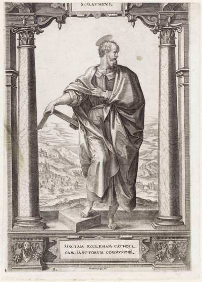 H. Matthew
S. Mathevs (título en el objeto)
Cristo y los doce apóstoles, y San Pablo (título de la serie) de Hieronymus Wierix