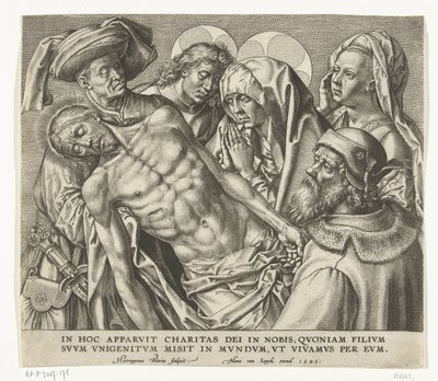 El cuerpo de Cristo muerto es llevado de Hieronymus Wierix