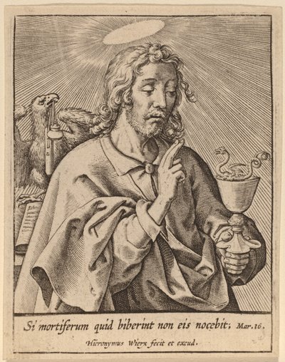 Si mortiferum quid biberint ... (San Juan Evangelista) de Hieronymus Wierix