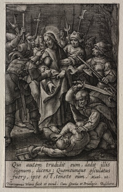 La Pasión: La traición de Cristo de Hieronymus Wierix