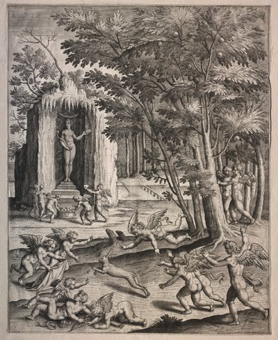 Cupidos jugando de Hieronymus or Jerome Wierix