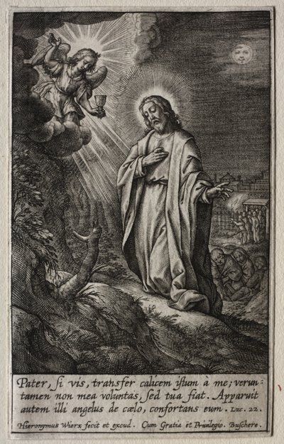La Pasión: Cristo en el Monte de los Olivos de Hieronymus or Jerome Wierix