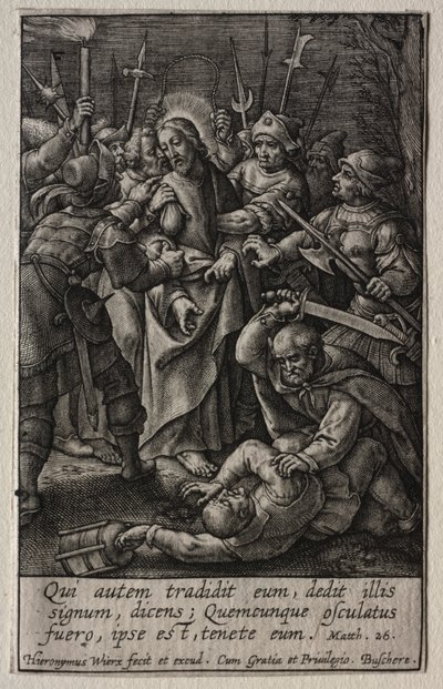 La Pasión: La traición de Cristo de Hieronymus or Jerome Wierix
