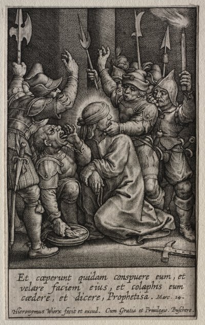 La Pasión: La burla de Cristo de Hieronymus or Jerome Wierix