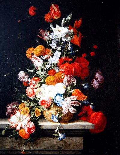 Flores Mixtas en un Jarrón Dorado de Hieronymus the Elder Galle