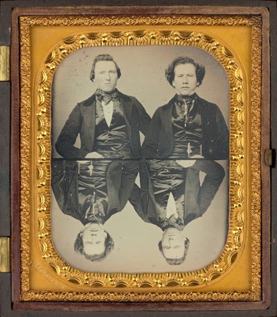 Retrato de dos hombres,c. 1850 (foto) de Higgins