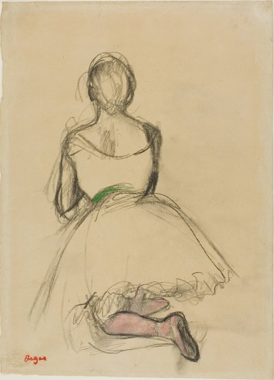 Bailarina arrodillada, vista desde atrás de Hilaire Germain Edgar Degas