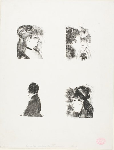 Cuatro cabezas de mujer de Hilaire Germain Edgar Degas