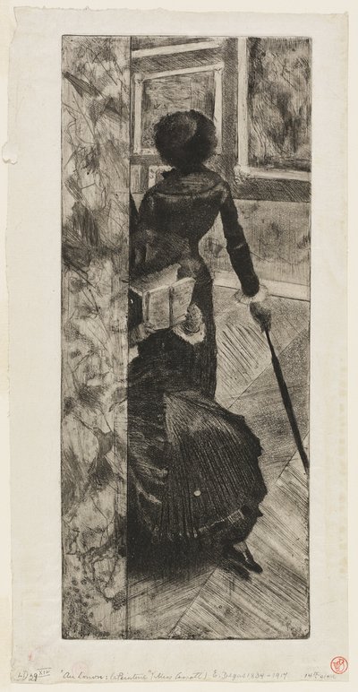 Mary Cassatt en la Galería de Pinturas del Louvre de Hilaire Germain Edgar Degas