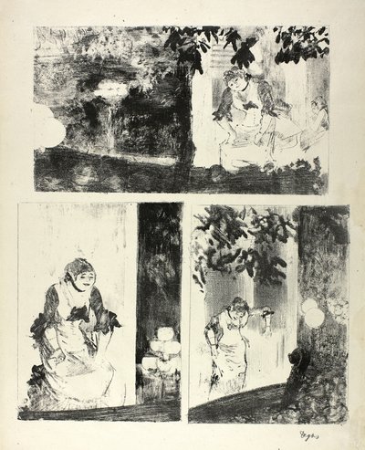 La señorita Bécat en el Café des Ambassadeurs: Tres motivos de Hilaire Germain Edgar Degas
