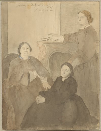 La Sra. Michel Musson y sus hijas, Estelle y Désirée de Hilaire Germain Edgar Degas