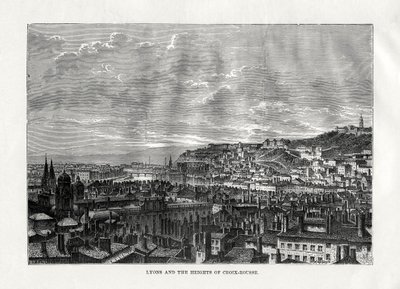 Lyon y las alturas de Croix-Rousse, Francia de Hildibrand