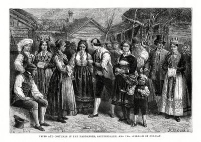 Tipos y trajes en Noruega, 1879 de Hildibrand