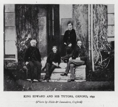 El rey Eduardo VII y sus tutores en la Universidad de Oxford de Hills and Saunders