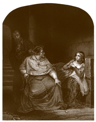Juana de Arco es interrogada por el Obispo de Winchester de Hippolyte Delaroche