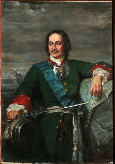 Retrato de Pedro I el Grande (1672-1725) zar de Rusia de Hippolyte Delaroche