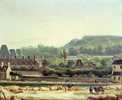 El Hospital Saint-Louis y las Buttes-Chaumont en 1830 de Hippolyte Adam
