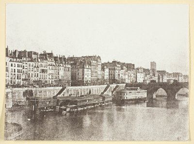 Le Pont-Neuf, los muelles, los baños "A la Samaritaine" y la Torre St Jacques de Hippolyte Bayard