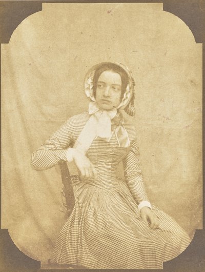 [Retrato de una joven con vestido a cuadros] de Hippolyte Bayard