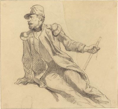 Un Soldado Sentado de Hippolyte Bellange