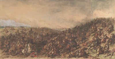Escena de batalla Waterloo, 1815-66 de Hippolyte Bellange