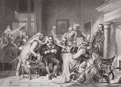 Carlos I (1600-49) en la sala de guardia insultado por los soldados de Oliver Cromwell, de 