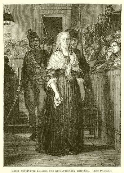 María Antonieta saliendo del tribunal revolucionario de Hippolyte Delaroche
