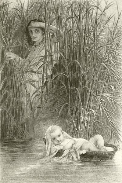 Moisés en los juncos de Hippolyte Delaroche