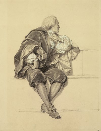 Estudio para el retrato de Pierre Puget en el Hemiciclo de la Ecole des Beaux Arts de Hippolyte Delaroche