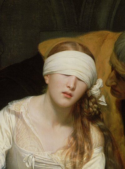 La ejecución de Lady Jane Grey, 1833 (detalle) de Hippolyte Delaroche