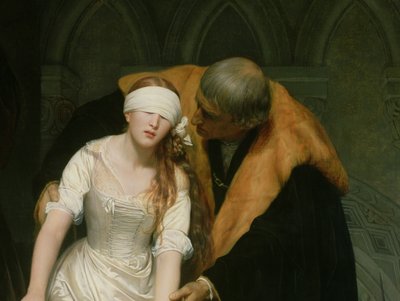 La Ejecución de Lady Jane Grey, 1833 (detalle) de Hippolyte Delaroche