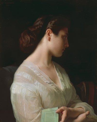 Retrato de niña (Estudio de joven llamada la joven griega) de Hippolyte Flandrin