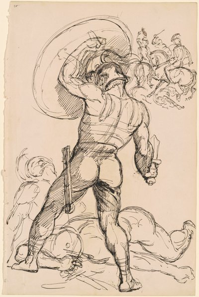 Un Guerrero Romano Antiguo en Batalla de Hippolyte Lalaisse