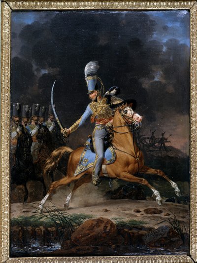 Coronel de Húsares circa 1815 - 1816. Pintura de Lecomte fechada en 1816. Colección “Los Soldados de Ayer”. París de Hippolyte Lecomte
