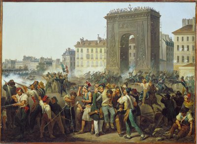 Combate en la puerta de la ciudad de St. Denis 28 de julio ... de Hippolyte Lecomte