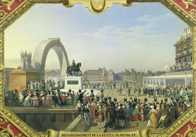 Reestablecimiento de la Estatua de Enrique IV (1553-1610) en el Puente Nuevo, 25 de agosto de 1818 de Hippolyte Lecomte