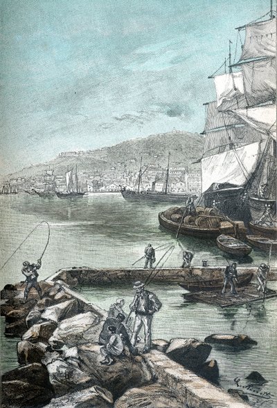 Ilustración en cromotipografía para "Clovis Dardentor" de Jules Verne, grabado por L. Benett para la edición Hetzel 1896 (grabado) de Hippolyte Leon Benett