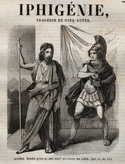 Ifigenia tragedia de Jean Racine - grabado en “Oeuvres de Jean Racine” ilustrado por Pauquet y con nota de Emile de La Bédollière - 1851 de Hippolyte Louis Pauquet