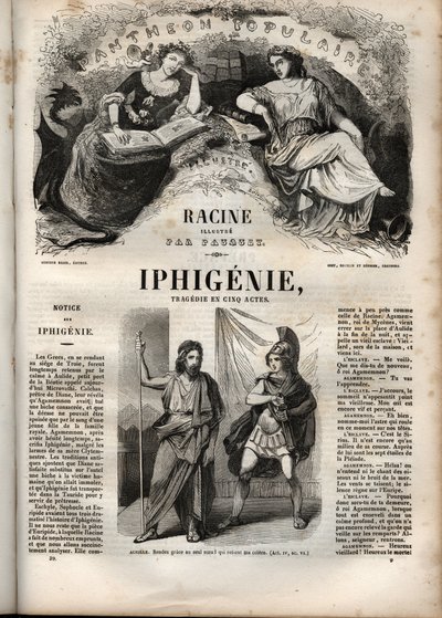Ifigenia tragedia de Jean Racine - grabado en 