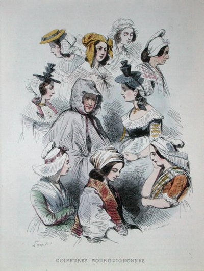 Tocados de campesinos borgoñones, del libro 
