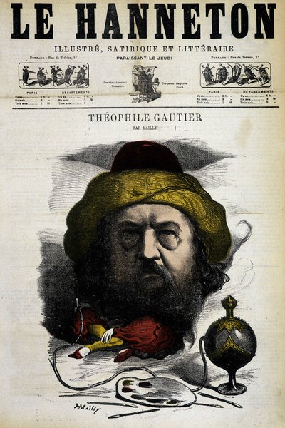 Théophile Gautier - por Mailly, en “Le Hanneton” del 09/05/1867 de Hippolyte Mailly