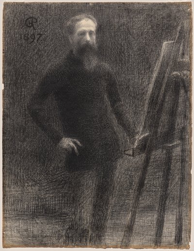 Autorretrato en caballete de Hippolyte Petitjean